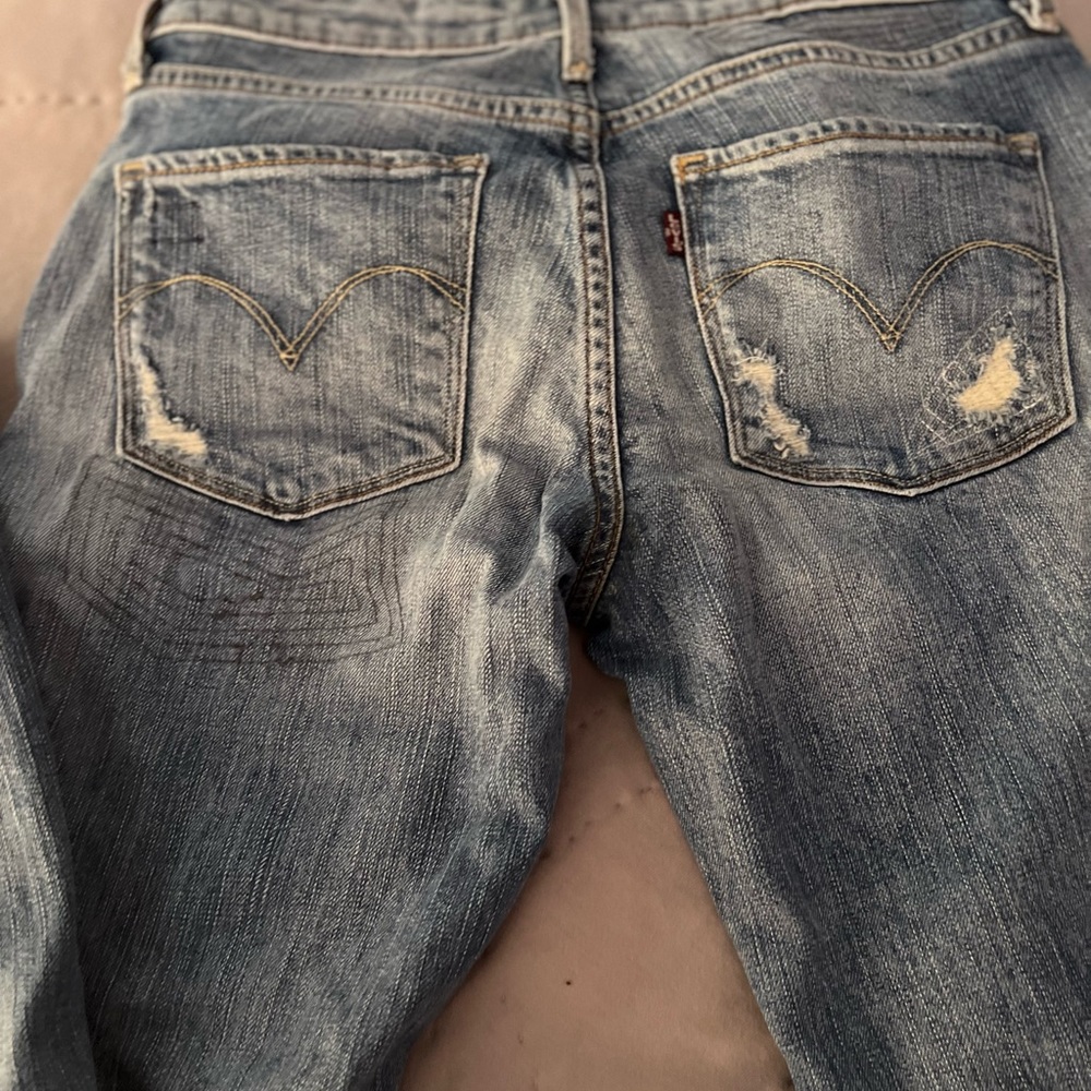Levi’s Denim Patchwork Jean’s Distressed Euc Size… - image 6